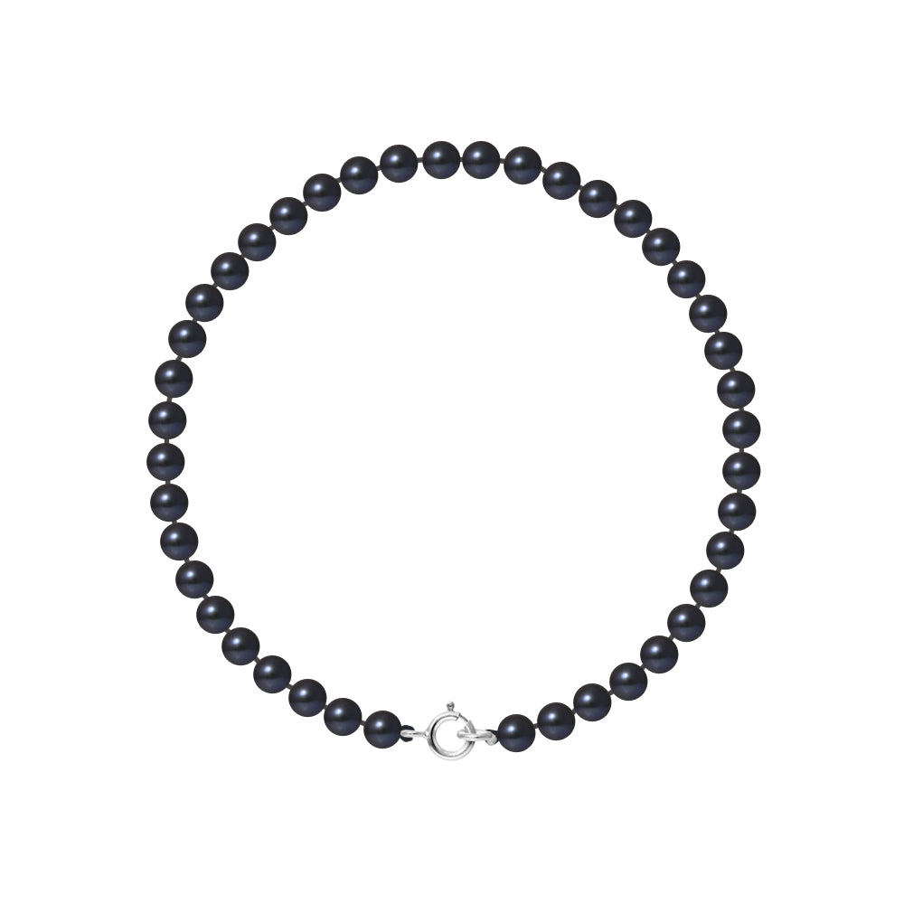 PERLINEA- Bracelet Perles de Culture Ronde 4-5 mm Black Tahiti- Bijou Femme