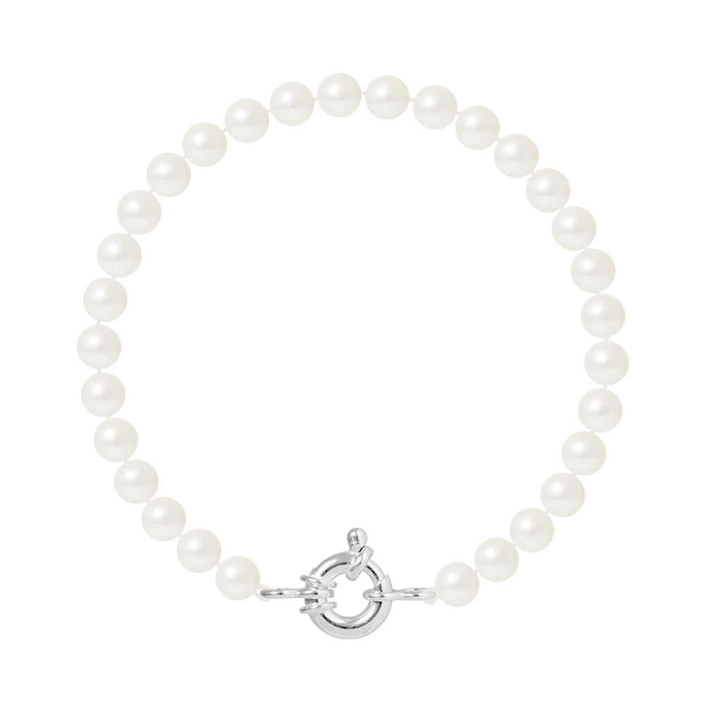 PERLINEA - Round Cultured Pearl Bracelet 6-7 mm Natural White - Women's Jewelry