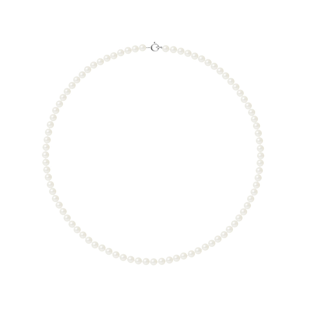 PERLINEA - Round Cultured Pearl Necklace 4-5 mm Natural White - Women's Jewelry