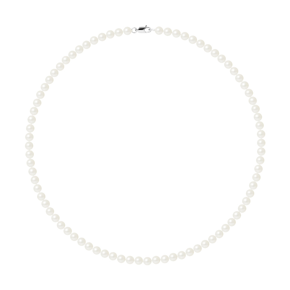 PERLINEA - Round Cultured Pearl Necklace 5-6 mm White - Women's Jewelry