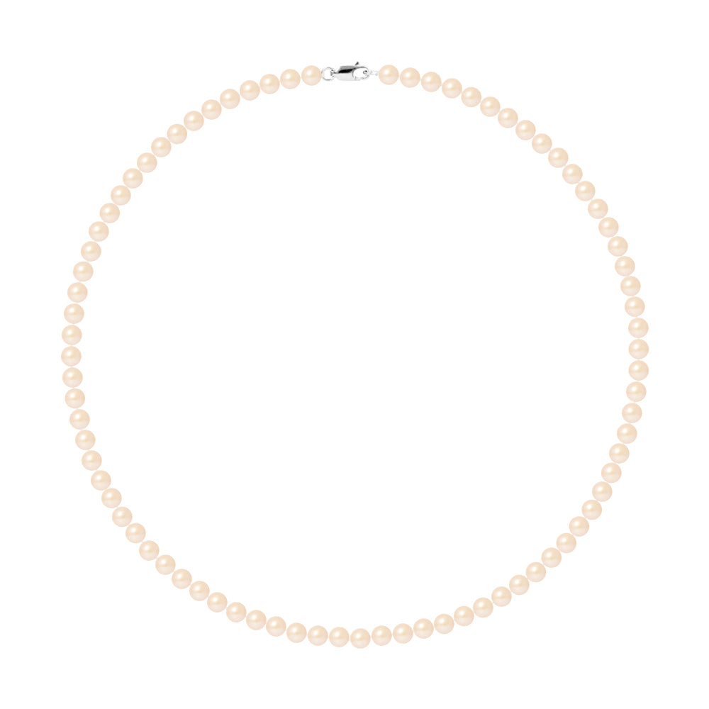 PERLINEA - Round Cultured Pearl Necklace 5-6 mm Pink - Women's Jewelry