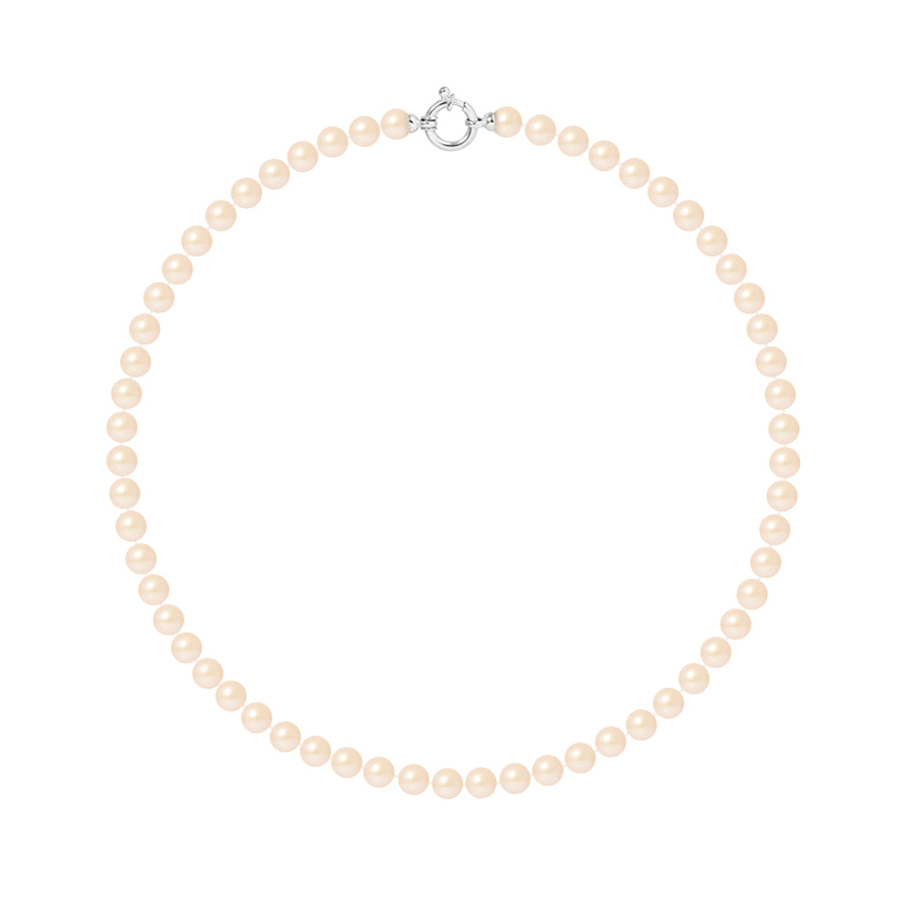 PERLINEA - Round Cultured Pearl Necklace 6-7 mm Pink - Women's Jewelry