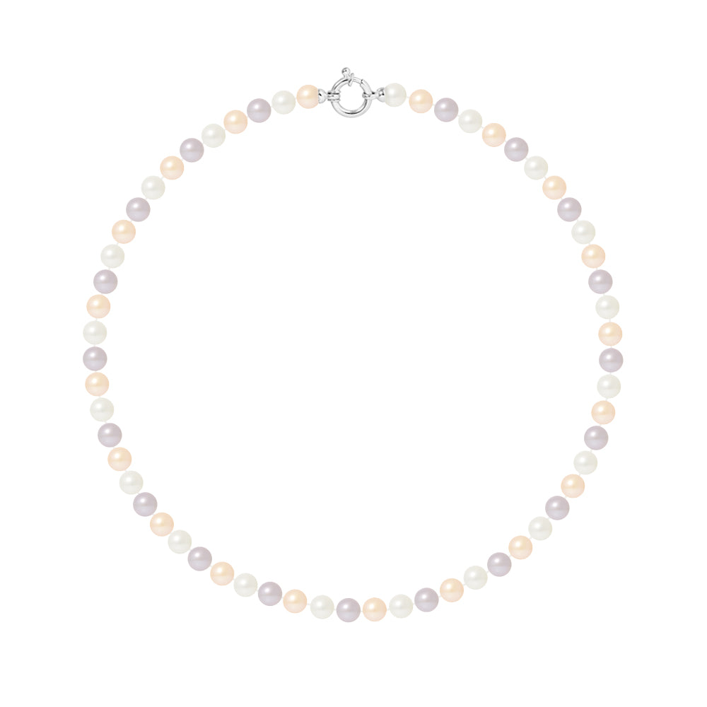 PERLINEA - Round Cultured Pearl Necklace 6-7 mm Multicolor - Women's Jewelry