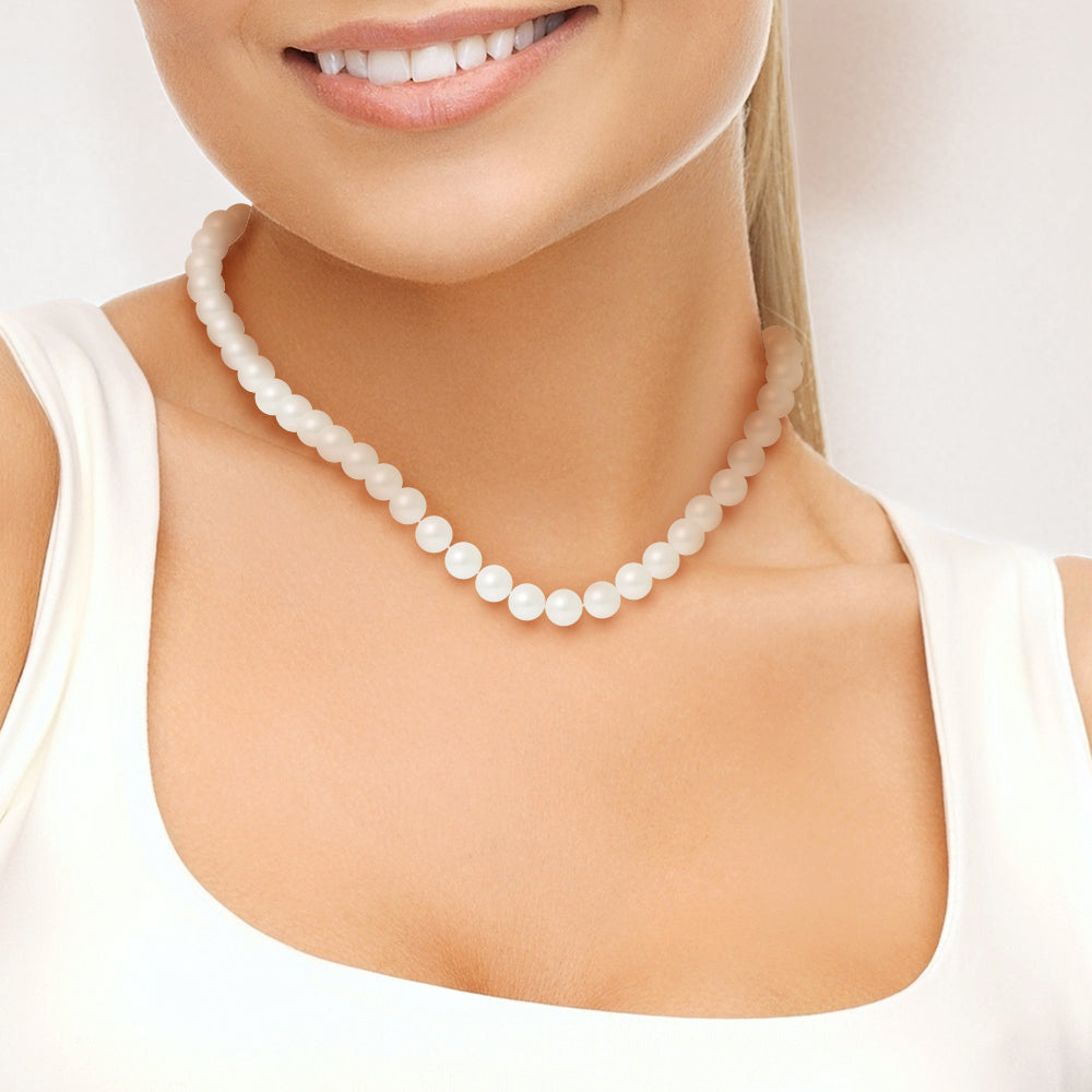 PERLINEA- Cultured Pearl Necklace- Diameter 8-9 mm White- Women's Jewelry