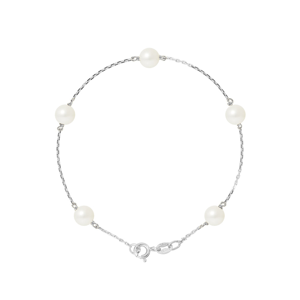 PERLINEA - Round Cultured Pearl Bracelet 6-7 mm Natural White - Women's Jewelry