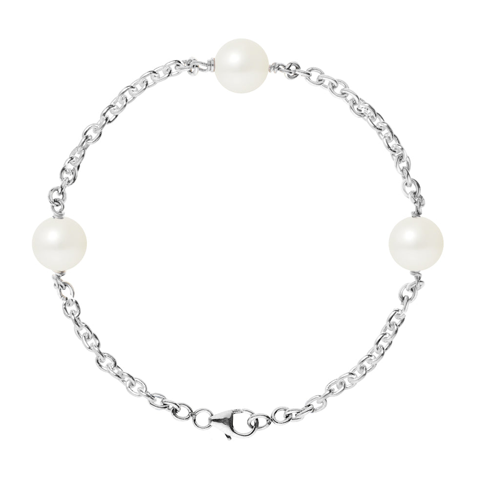 PERLINEA - Cultured Pearl Bracelet - Diameter 9-10 mm White - Women's Jewelry