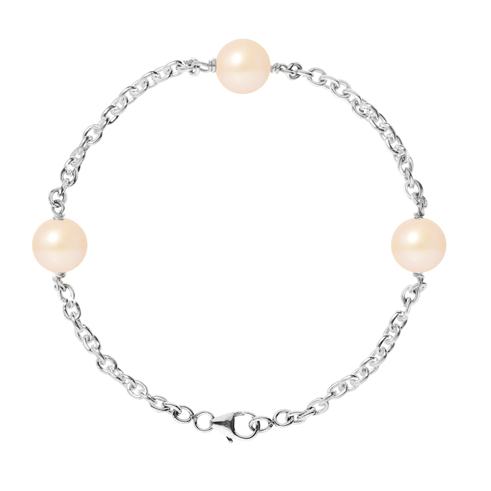 PERLINEA- Bracelet- Pink Freshwater Cultured Pearls 9-10 mm- Women's Jewelry