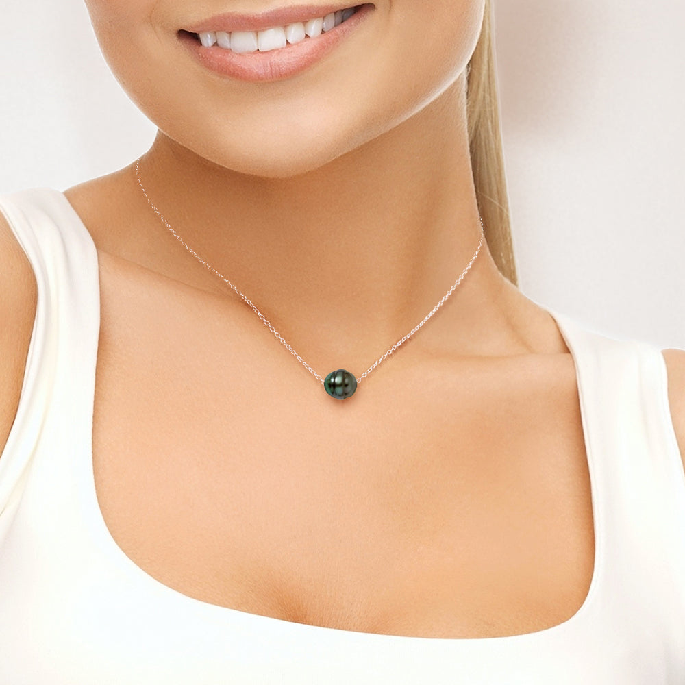 PERLINEA - Tahitian Cultured Pearl Necklace 10-11 mm - Women's Jewelry