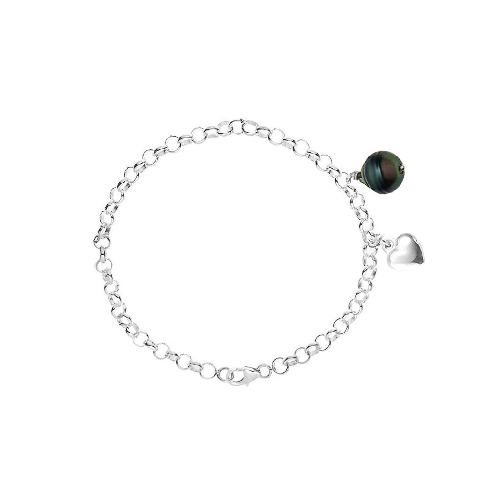 PERLINEA- Bracelet- Tahitian Cultured Pearls- Diameter 9-10 mm- Women's Jewelry