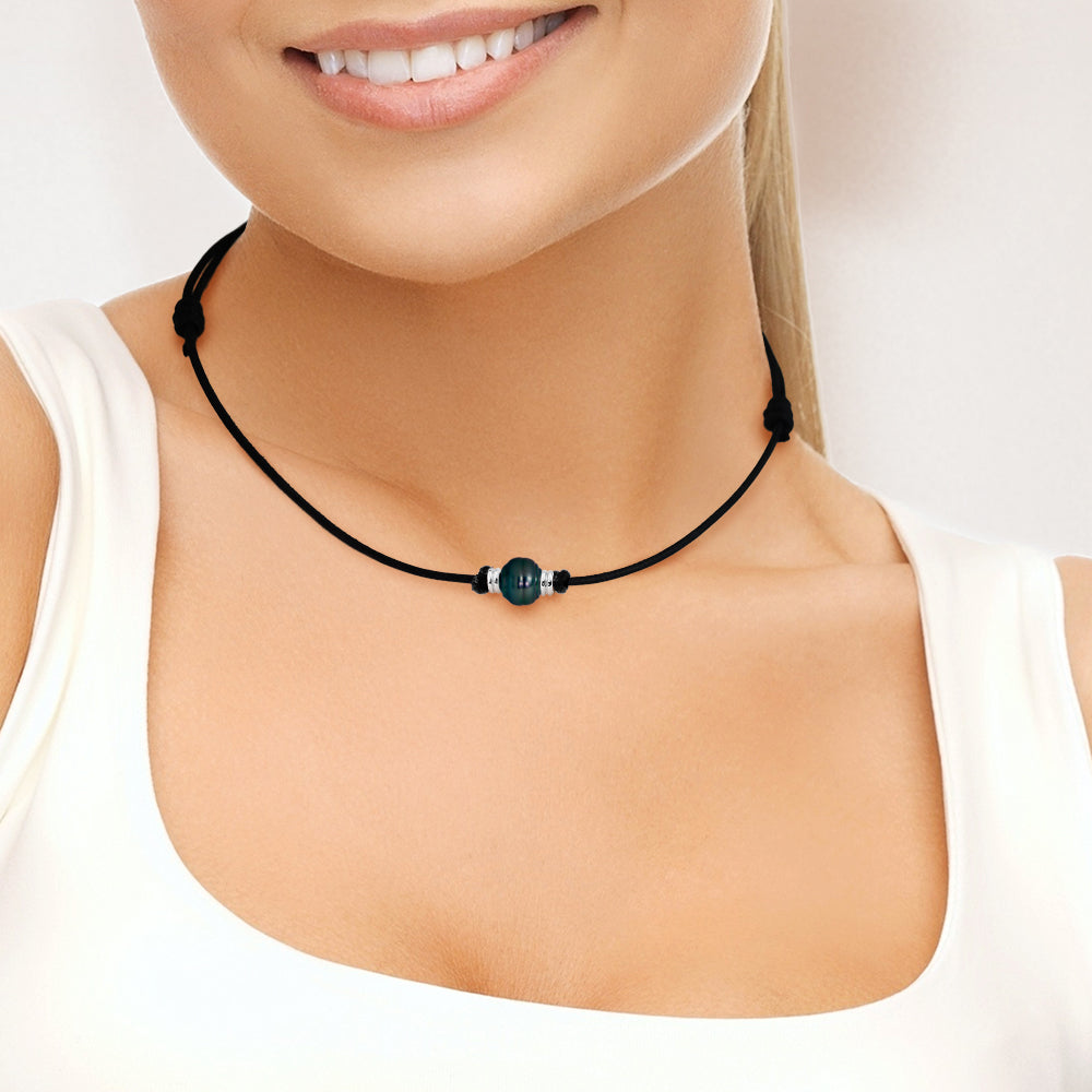 PERLINEA - Tahitian Cultured Pearl Necklace 10-11 mm - Women's Jewelry