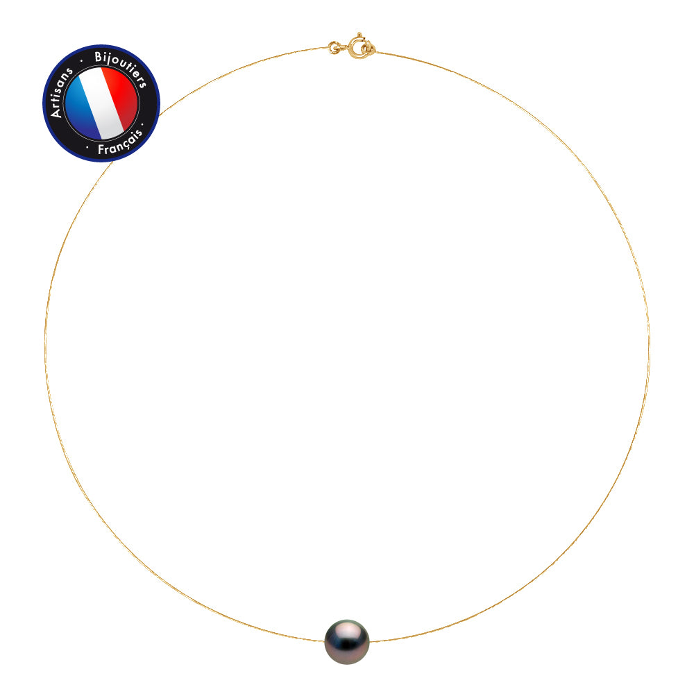 PERLINEA- Necklace- Round Tahitian Cultured Pearls 10-11 mm- Women's Jewelry