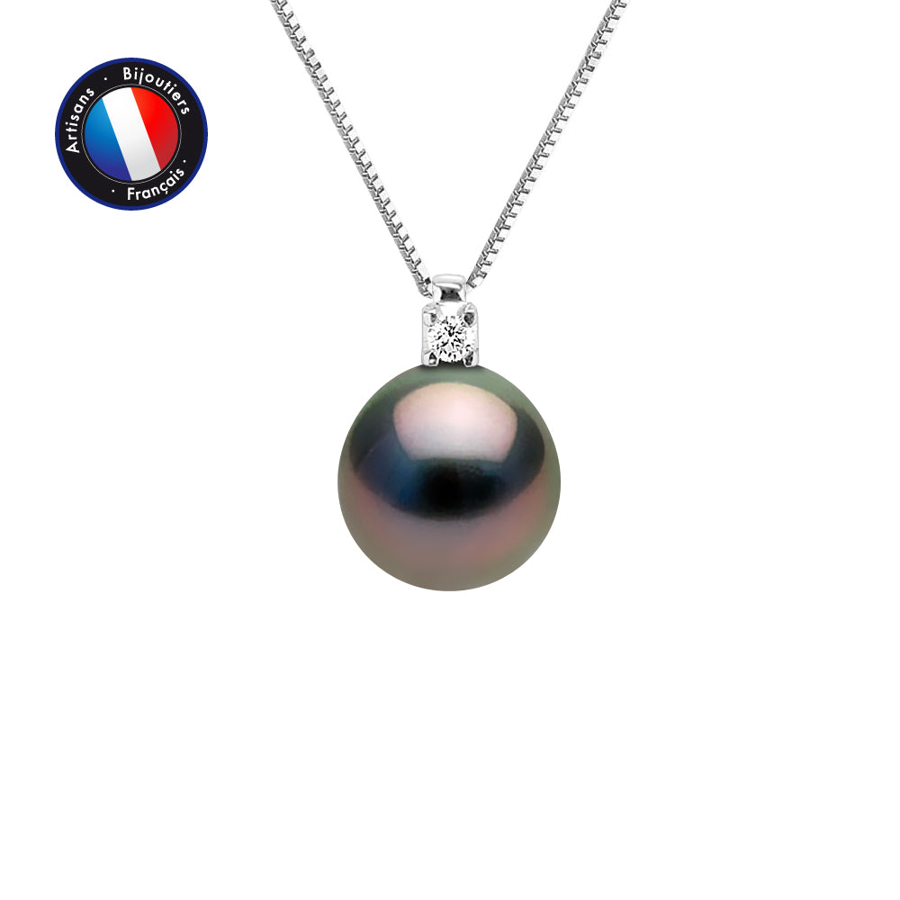 PERLINEA- Necklace- Tahitian Cultured Pearls- Diameter 8-9 mm- Women's Jewelry- White Gold