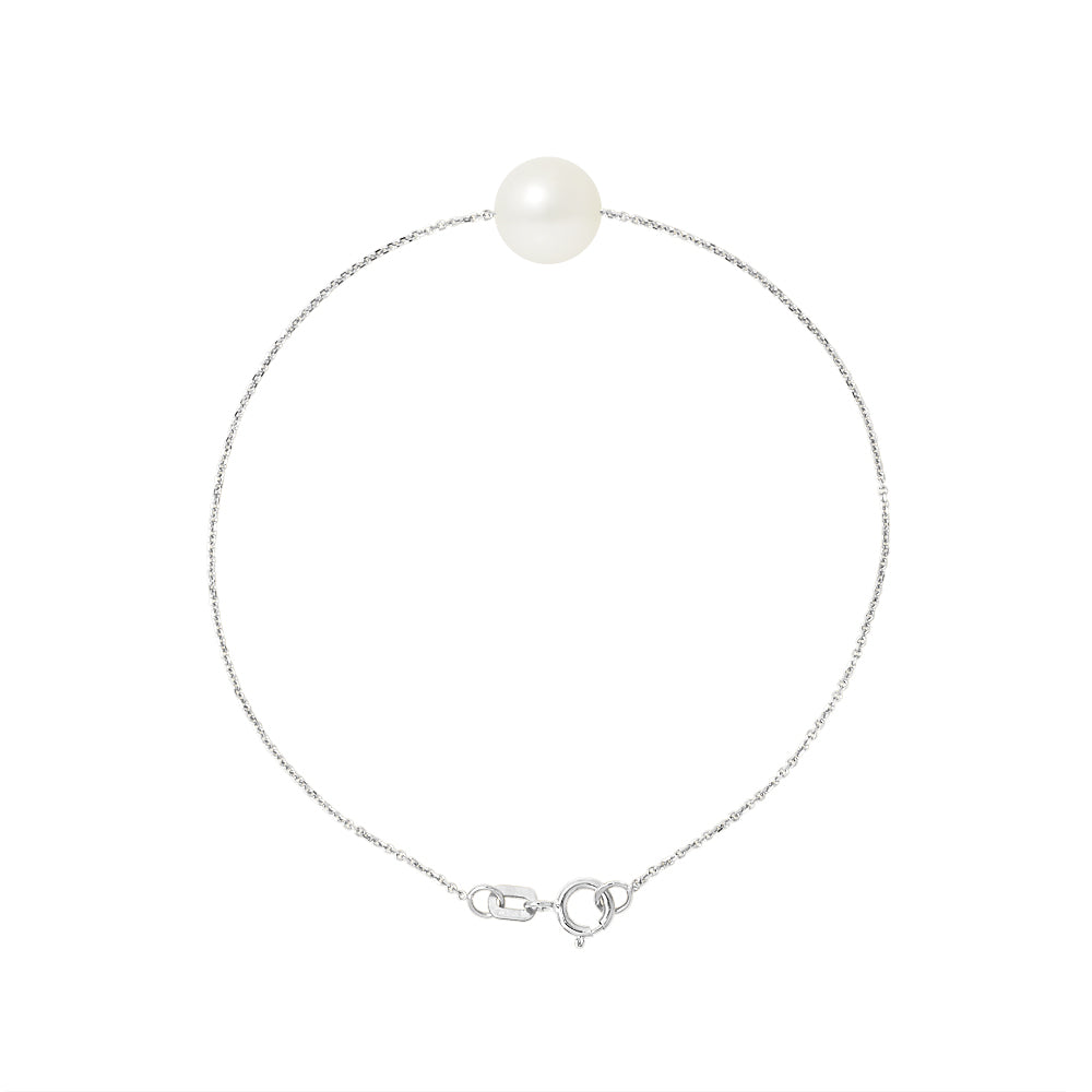 PERLINEA- Bracelet- Freshwater Cultured Pearl- Diameter 8-9 mm White- Women's Jewelry- 925 Thousandths Silver