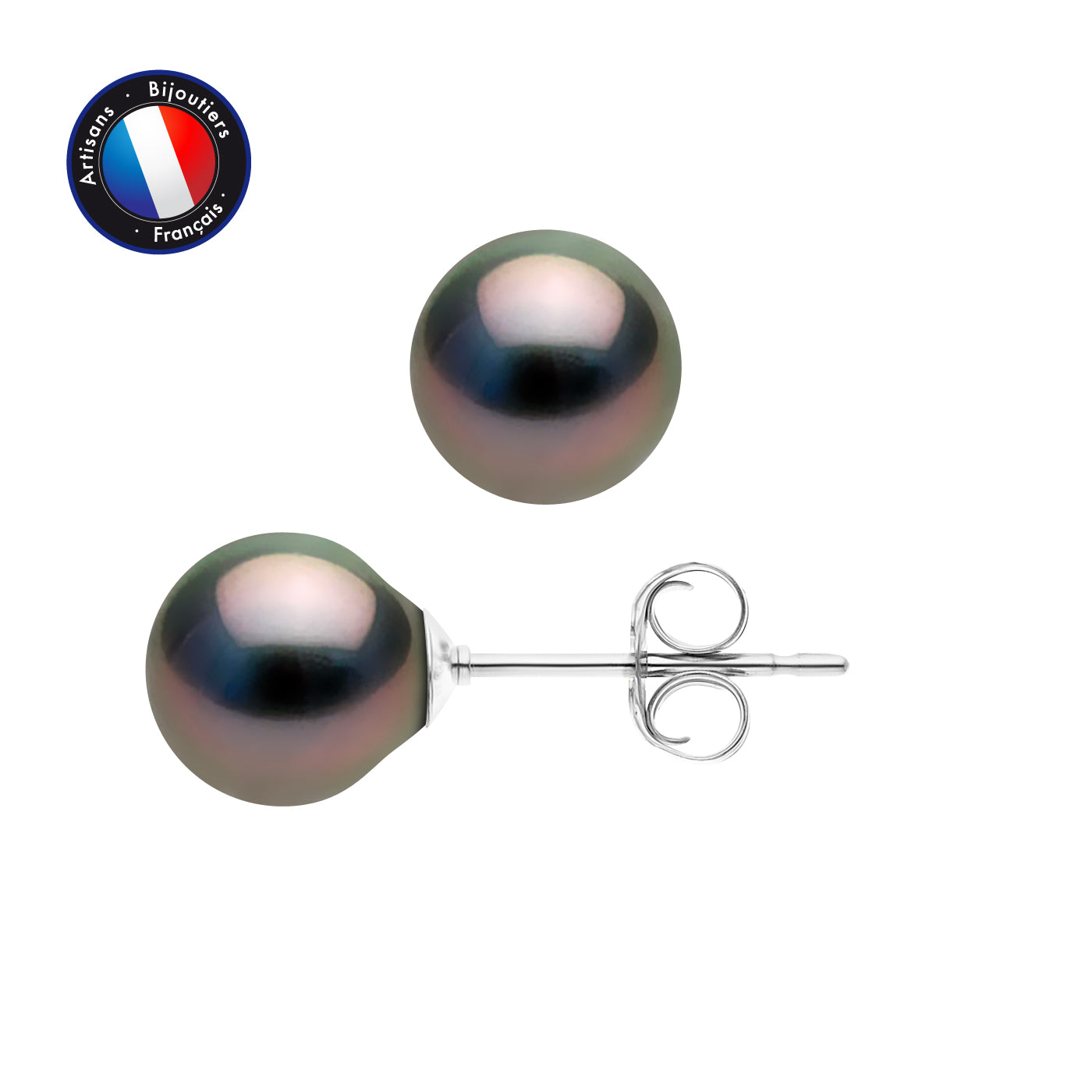 PERLINEA- Earrings - Tahitian Cultured Pearls - Oval Diameter 8-9 mm - Women's Jewelry - 925 Sterling Silver